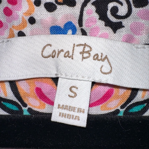 Coral Bay Floral Sleeveless Blouse - Pink & Blue Size Small Career Office Church - Picture 6 of 7